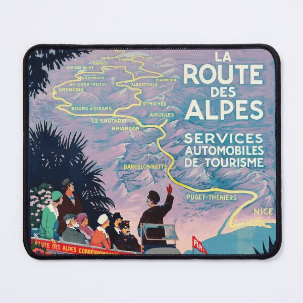 Item preview, Vintage Art Deco Travel Poster | La Route des Alpes | PLM Railway Scenic Adventure | Early 20th Century Tourism Art designed and sold by artofuniverse.