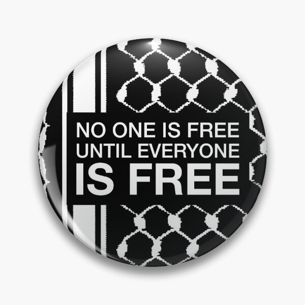 Item preview, No One Is Free Until Everyone Is Free with Freedom Palestinian Hatta Kufiya Pattern Design -blk designed and sold by Hurriyyatee.
