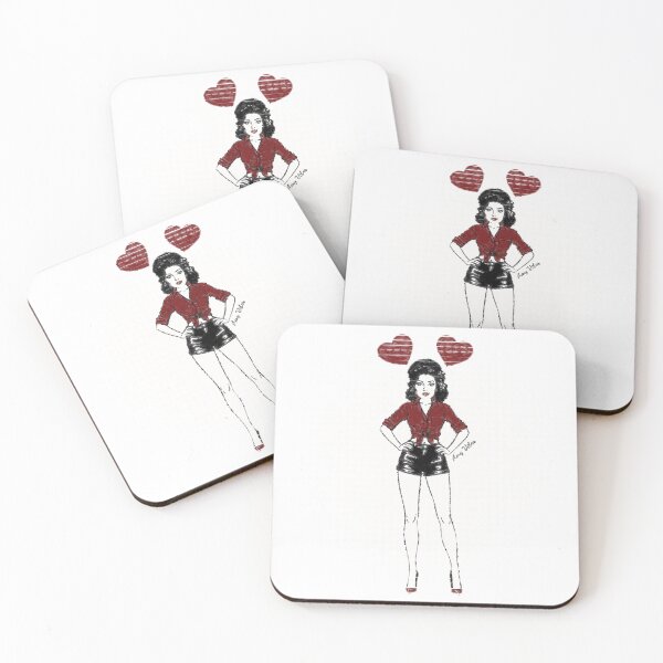Item preview, Tribute Pin-Up - Retro Rockabilly Heart with Hearts designed and sold by Hen-C-Art.