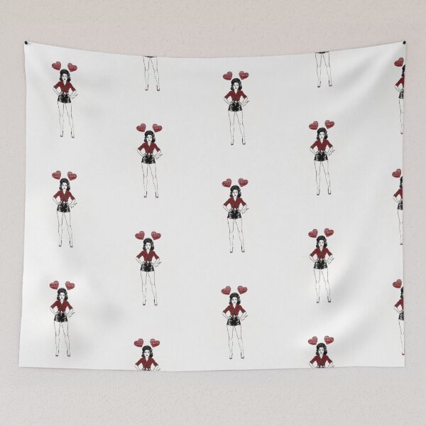 Item preview, Tribute Pin-Up - Retro Rockabilly Heart with Hearts designed and sold by Hen-C-Art.