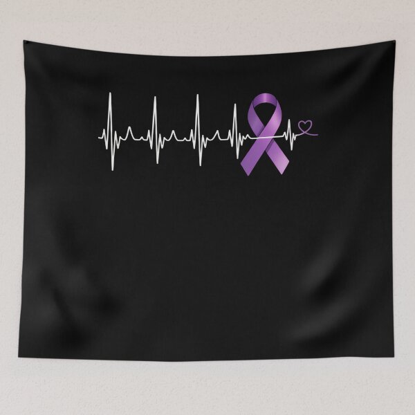 Item preview, Heartbeat Purple Ribbon Alzheimer Awareness designed and sold by TyraYoung.