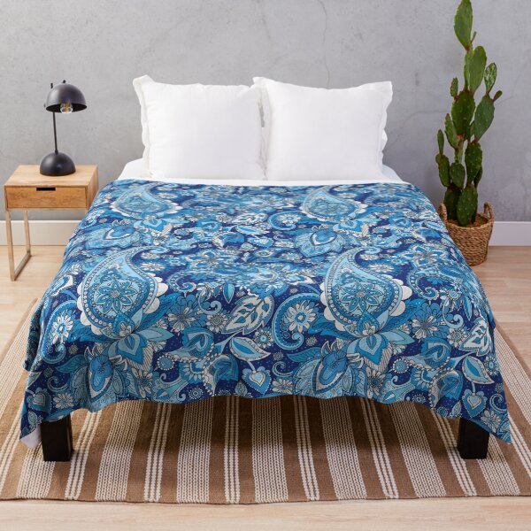 Item preview, Blue Paisley Pattern, Blue Paisley floral seamless Pattern, Blue Paisley designed and sold by graphic-genie.