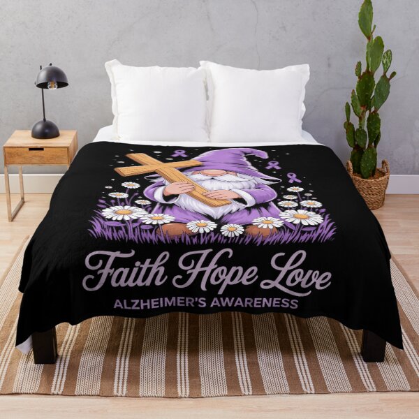 Item preview, I Wear Purple For Alzheimer Awareness Gnome Faith Hope Love designed and sold by TyraYoung.