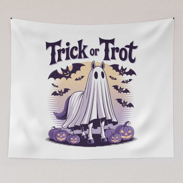 Item preview, Trick Or Trot Horse Lover Halloween Ghost Pumpkin Bat designed and sold by GregArtShop.