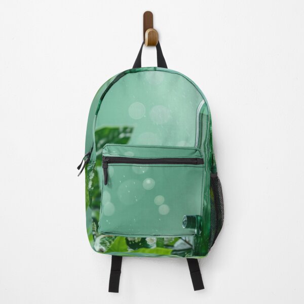 Item preview, Spray bottle with green leaves in nature background, AI Generated designed and sold by dvoevnore.