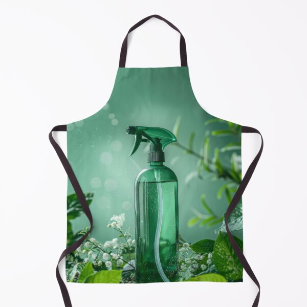 Item preview, Spray bottle with green leaves in nature background, AI Generated designed and sold by dvoevnore.