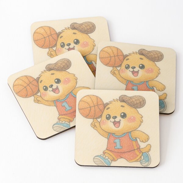 Item preview, cute dog playing basketball designed and sold by Mauswohn.