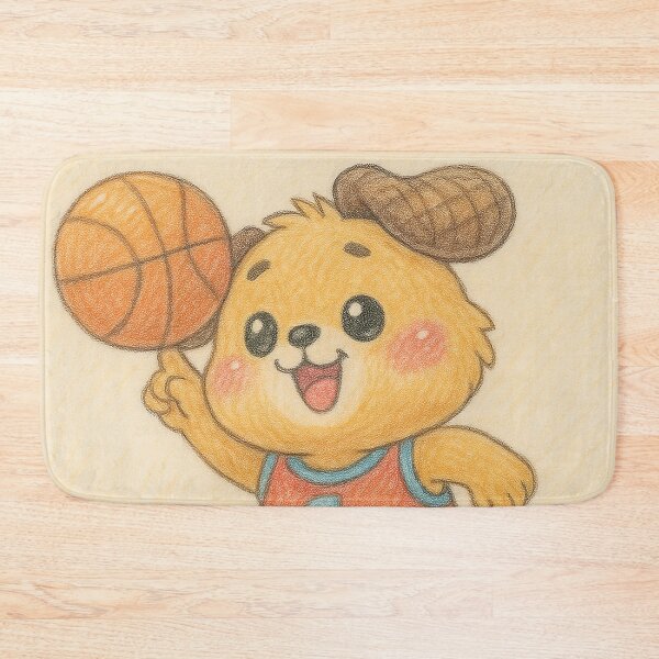 Item preview, cute dog playing basketball designed and sold by Mauswohn.