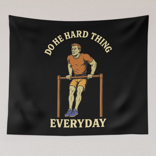 Item preview, Do He Hard Thing Everyday Workout Gym Calisthenics designed and sold by LuminOrb.
