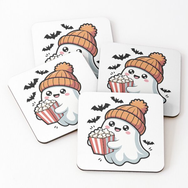Item preview, Ghost Eating Pop Corn Lovers Spooky Halloween designed and sold by Moon-Ape.