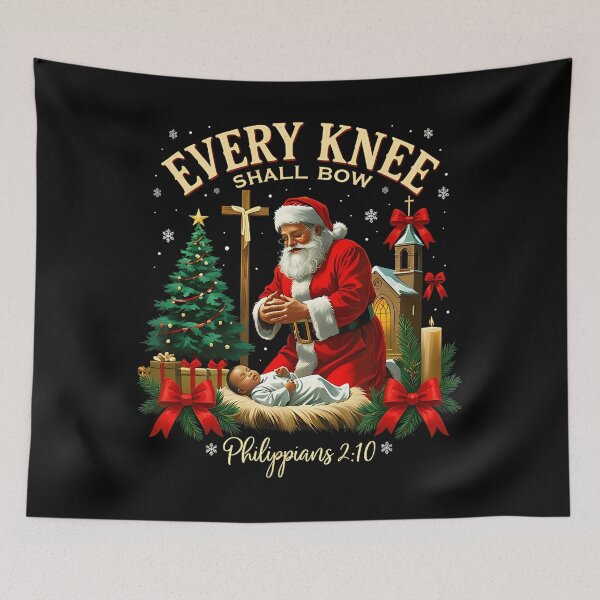Item preview, Christmas Vintage Every Holiday Knee Jesus Shall Christian Quote Bow designed and sold by JackyEstera.