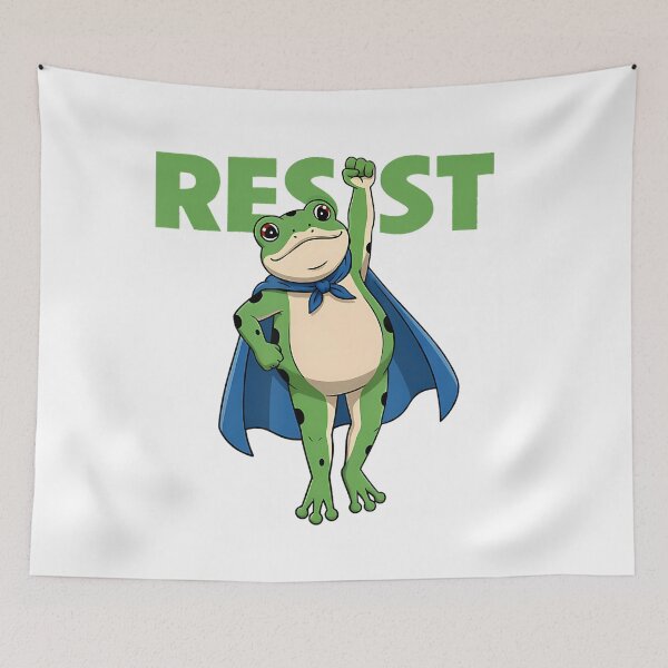 Item preview, Quote Resist 90s Portland Frogs Funny Protest Frog designed and sold by MiroslaWeidno.