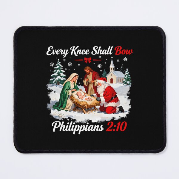 Item preview, Every Christian Knee Shall Jesus Christmas Holiday Quote Bow Vintage designed and sold by JackyEstera.