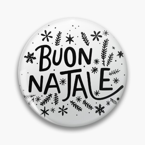 Item preview, Buon Natale – Elegant Christmas Text with Snowflakes and Pine Twigs designed and sold by EmeraldeaDesign.