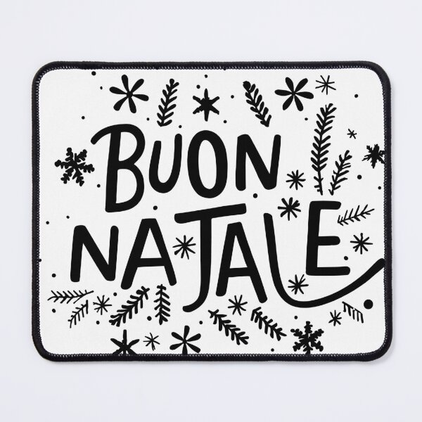 Item preview, Buon Natale – Elegant Christmas Text with Snowflakes and Pine Twigs designed and sold by EmeraldeaDesign.
