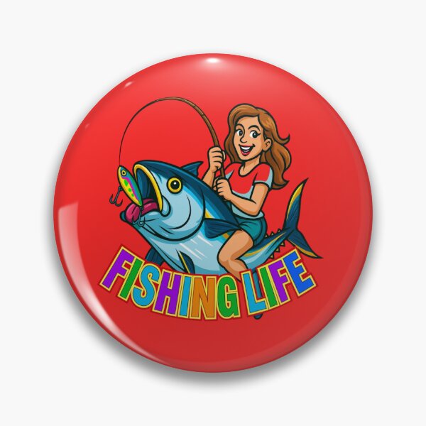 Item preview, Fishing Life - Girl design riding a tuna designed and sold by BlueFlowLab.