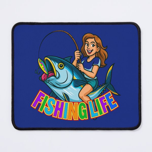 Item preview, Fishing Life - Girl design riding a tuna designed and sold by BlueFlowLab.
