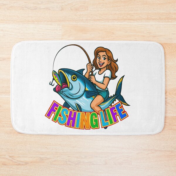 Item preview, Fishing Life - Girl design riding a tuna designed and sold by BlueFlowLab.