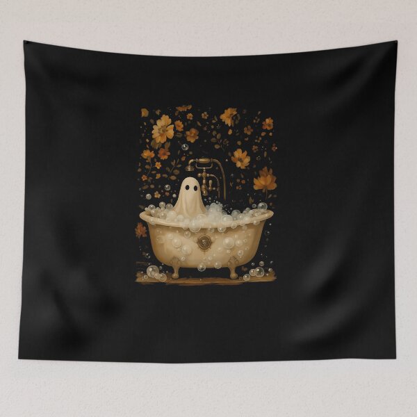 Item preview, Ghost Takes A Bath Tub In Flower Forest Halloween designed and sold by Moon-Ape.