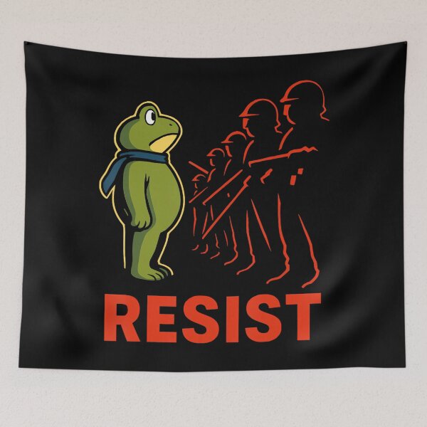 Item preview, Funny Frogs Protest 90s Quote Frog Resist Portland designed and sold by MiroslaWeidno.