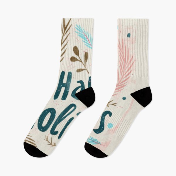 Item preview, Happy Holidays text with festive wreath design in pastel colors, AI generated designed and sold by dvoevnore.
