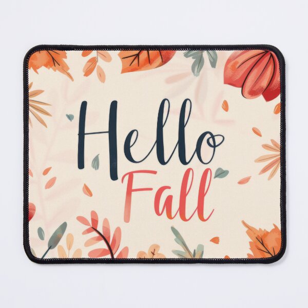 Item preview, Autumn greeting card with colorful leaves and text hello fall, AI generated designed and sold by dvoevnore.