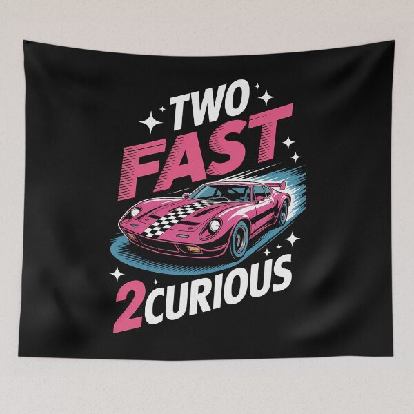 Item preview, Girl Race Car Birthday Decorations Two Fast 2 Curious 2nd designed and sold by Moon-Ape.
