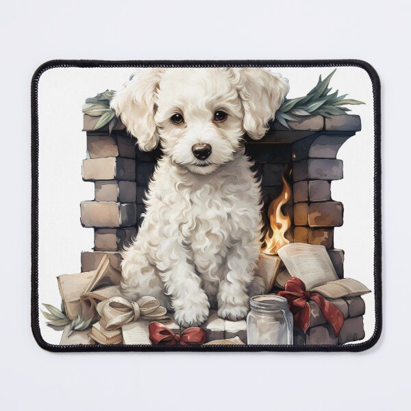 Item preview, Cozy Bookish Puppy by Fireplace designed and sold by LinaDesign Store.
