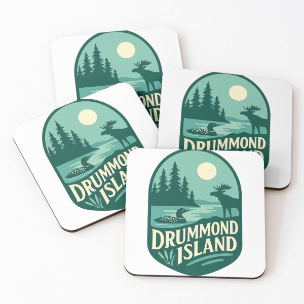 Item preview, Drummond Island Wildlife Scene with Moose and Loon Michigan designed and sold by Aryabek.