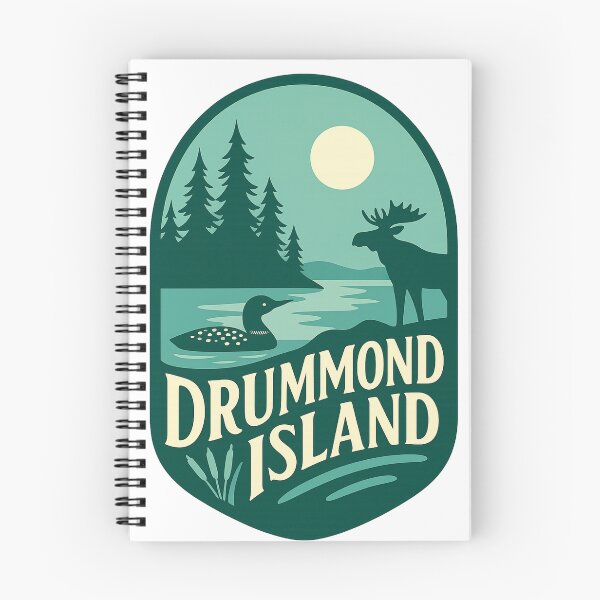 Item preview, Drummond Island Wildlife Scene with Moose and Loon Michigan designed and sold by Aryabek.