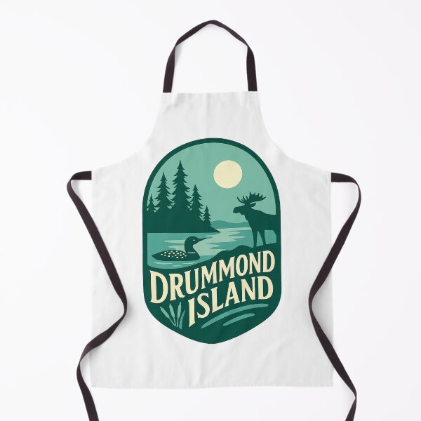 Item preview, Drummond Island Wildlife Scene with Moose and Loon Michigan designed and sold by Aryabek.