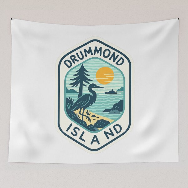 Item preview, Drummond Island Shoreline with Heron and Sunset Michigan designed and sold by Aryabek.