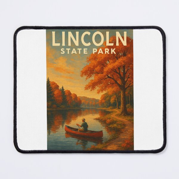 Item preview, Lincoln State Park Autumn Canoe Scene Indiana designed and sold by Aryabek.