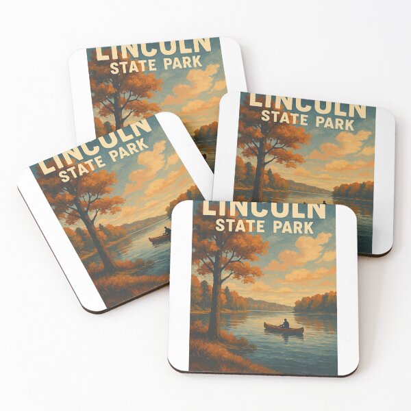 Item preview, Lincoln State Park River and Autumn Tree Scene Indiana designed and sold by Aryabek.