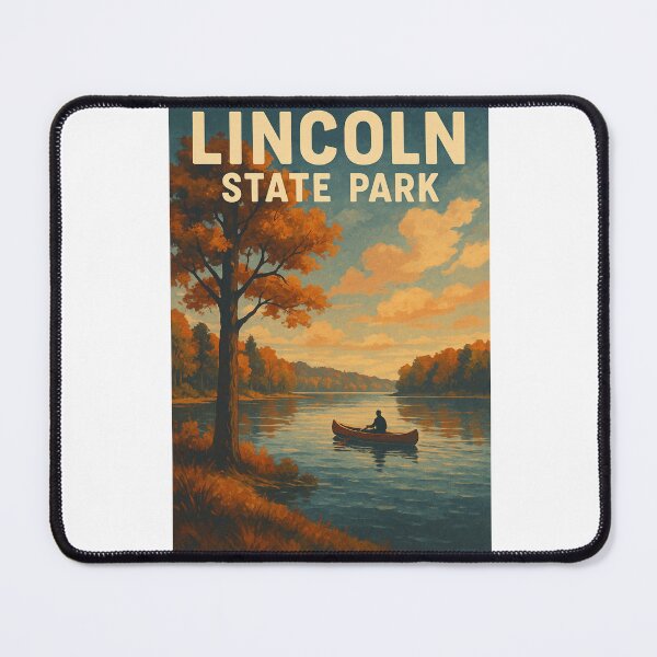 Item preview, Lincoln State Park River and Autumn Tree Scene Indiana designed and sold by Aryabek.