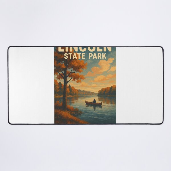 Item preview, Lincoln State Park River and Autumn Tree Scene Indiana designed and sold by Aryabek.