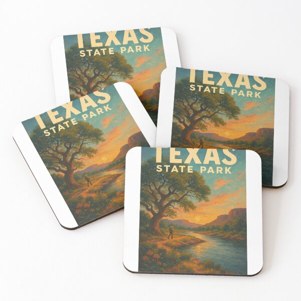 Item preview, Texas State Park Sunset Hiker with River and Mountains designed and sold by Aryabek.