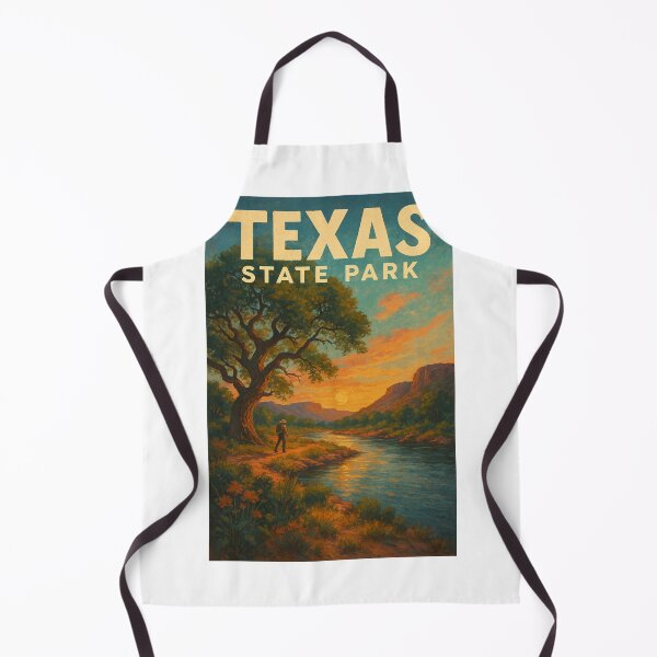 Item preview, Texas State Park Sunset Hiker with River and Mountains designed and sold by Aryabek.
