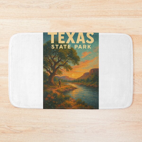 Item preview, Texas State Park Sunset Hiker with River and Mountains designed and sold by Aryabek.