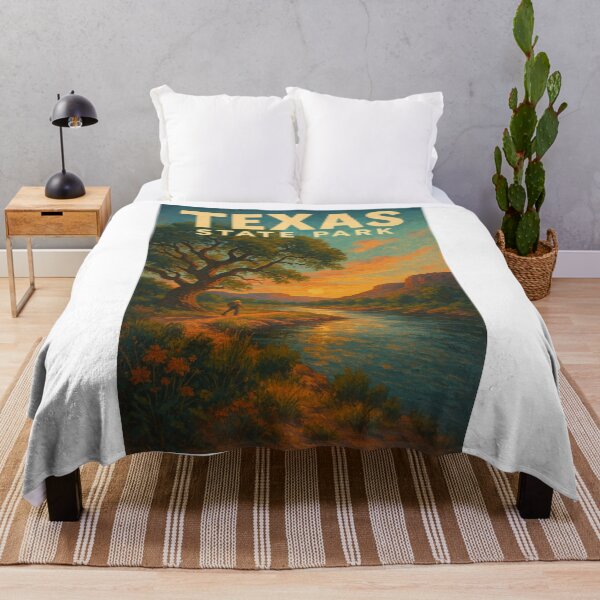 Item preview, Texas State Park Sunset Hiker with River and Mountains designed and sold by Aryabek.