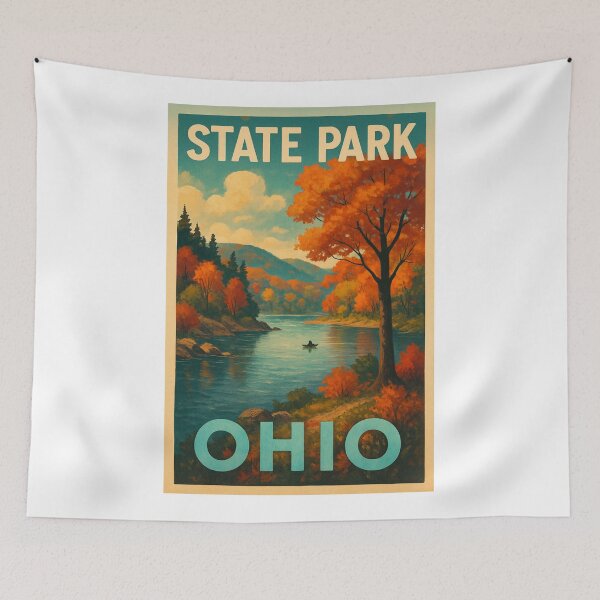Item preview, Ohio State Park Autumn Canoe and Mountain View designed and sold by Aryabek.