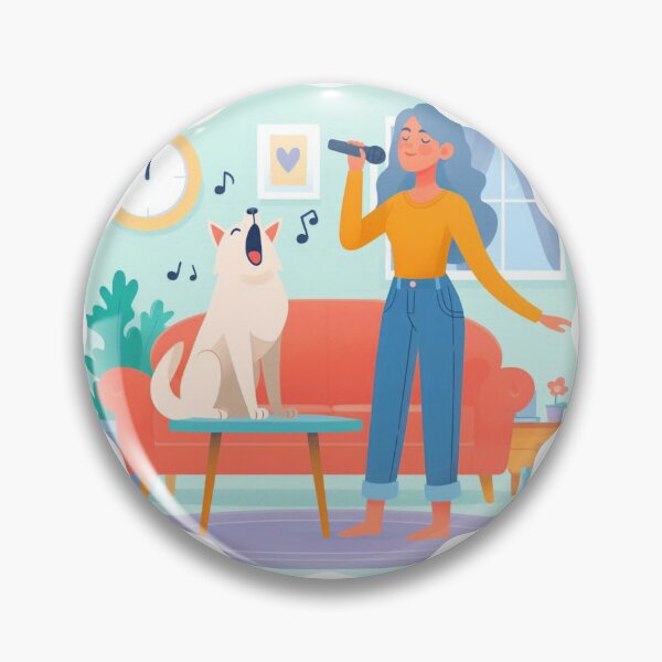Item preview, Karaoke with My Dog: The Howling and Talented Duo | Musical Pet Humor designed and sold by DibuHumor.
