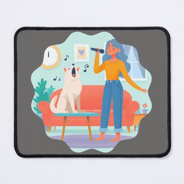 Item preview, Karaoke with My Dog: The Howling and Talented Duo | Musical Pet Humor designed and sold by DibuHumor.