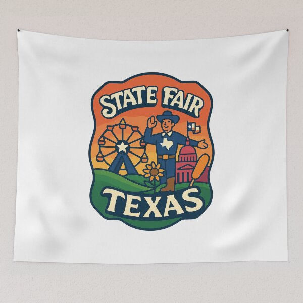 Item preview, State Fair of Texas with Big Tex and Texas Capitol designed and sold by Aryabek.