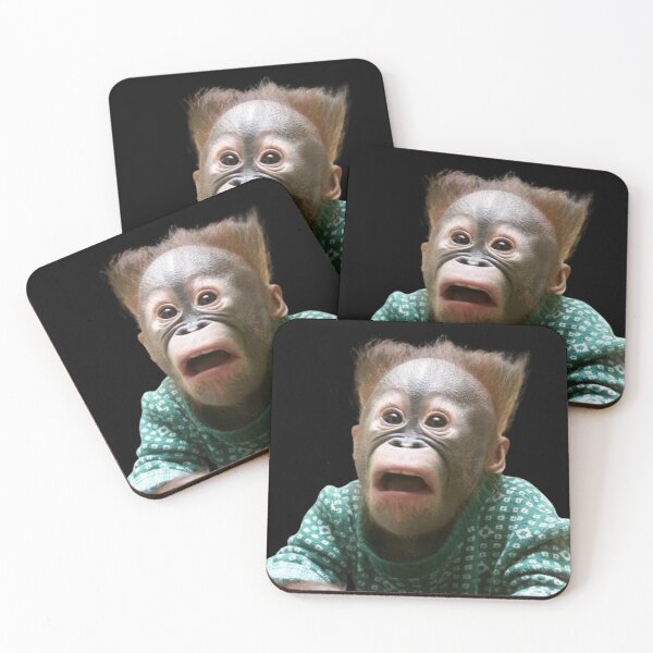 Item preview, Surprised and scared monkey meme Monkey Man designed and sold by NF Designs Studio DTF.