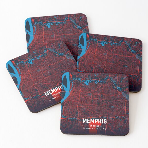 Item preview, Memphis Red & Blue Minimalist Map designed and sold by HomeLivingCo.