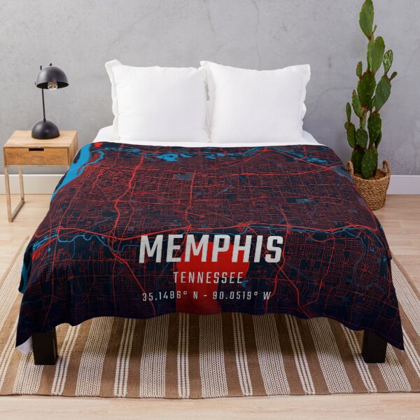 Item preview, Memphis Red & Blue Minimalist Map designed and sold by HomeLivingCo.