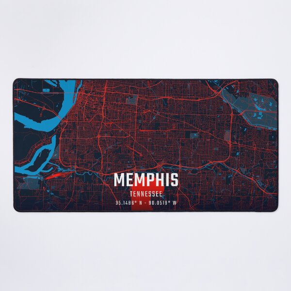 Item preview, Memphis Red & Blue Minimalist Map designed and sold by HomeLivingCo.