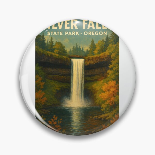 Item preview, Silver Falls State Park Bridge and Autumn Foliage Oregon designed and sold by Aryabek.