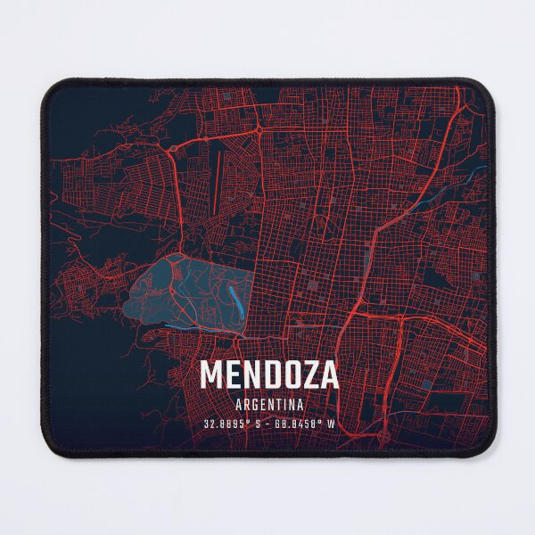 Item preview, Mendoza Red & Blue Minimalist Map designed and sold by HomeLivingCo.